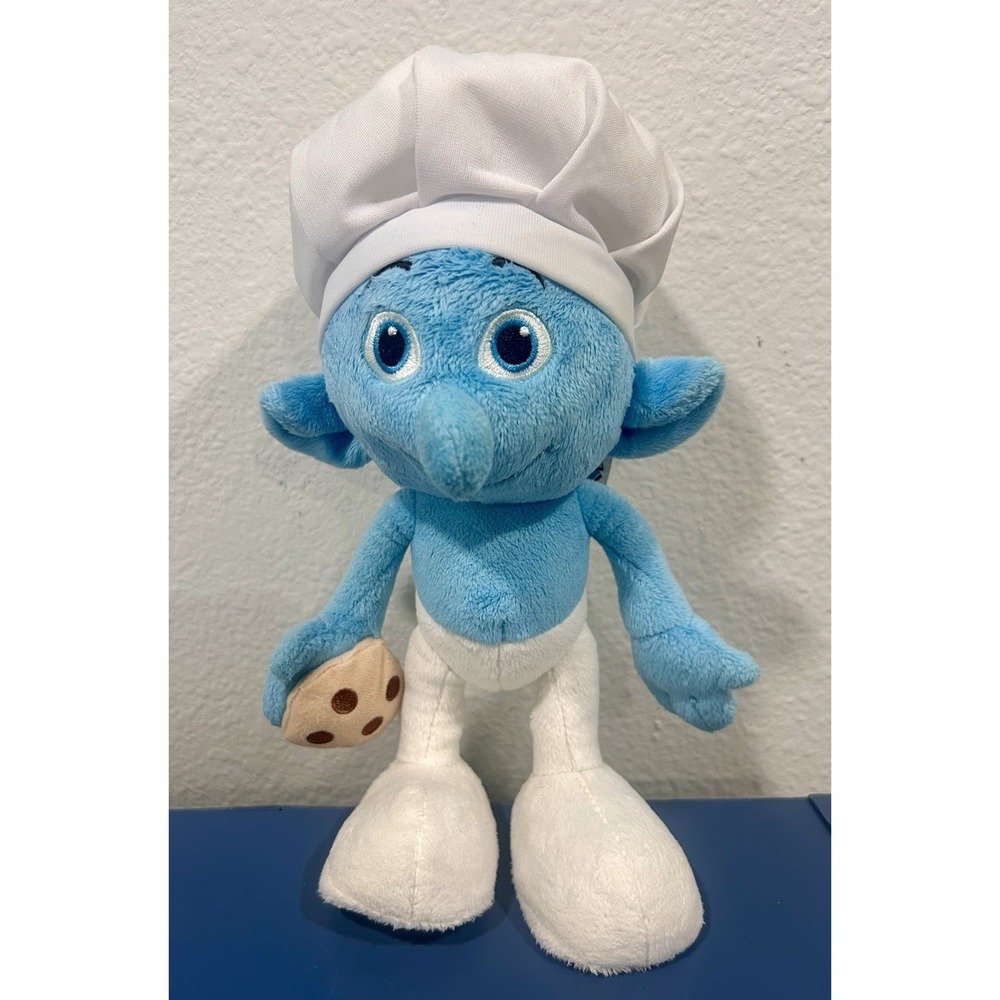Baker Smurf With Cookie Plush Chef The Smurfs Stuffed Animal 2013 JAKKS Pacific